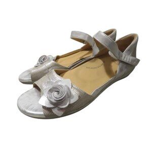 ZIERA Super Support Delta Silver Leaf Rose Comfort Orthotic Sandals Size US 12.5